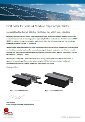 First Solar Approval MK A 100 mm